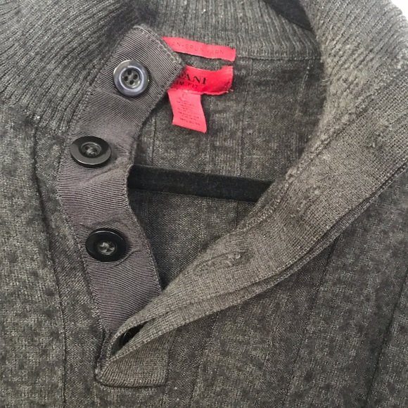 ALFANI Slim Fit Ribbed Sweater Gray Size Large - Picture 4 of 5